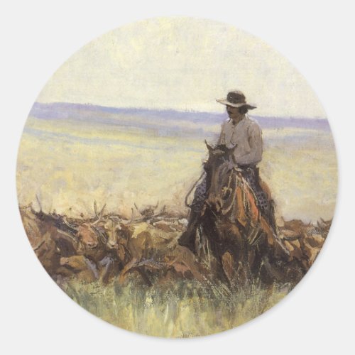 Trail Herd to Wyoming by WHD Koerner Classic Round Sticker