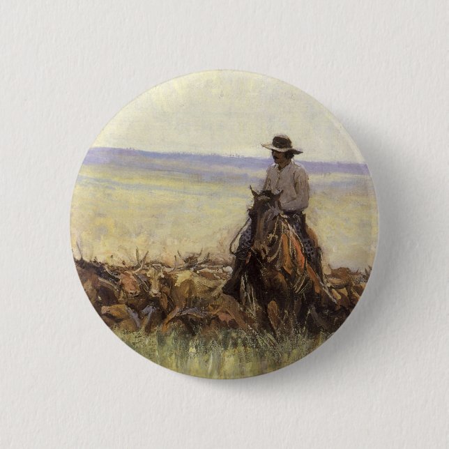Trail Herd to Wyoming by WHD Koerner Pinback Button (Front)