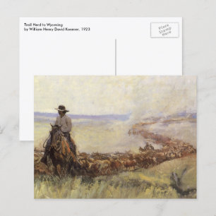 Trail Herd to Wyoming by WHD Koerner Postcard