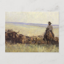 Trail Herd to Wyoming by WHD Koerner Postcard