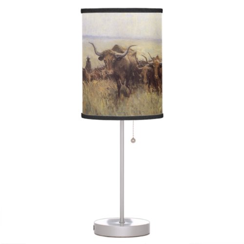 Trail Herd to Wyoming by WHD Koerner Table Lamp