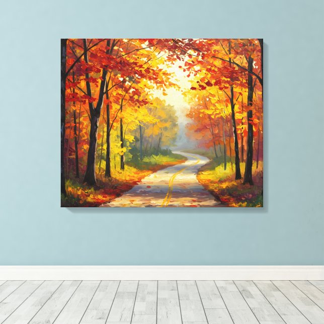 Trail In Autumn Canvas Print (Insitu(Wood Floor))