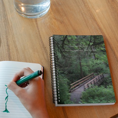 Trail into the Forest John Muir Quote Notebook