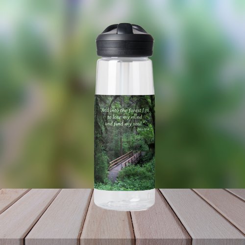 Trail into the Forest John Muir Quote Water Bottle