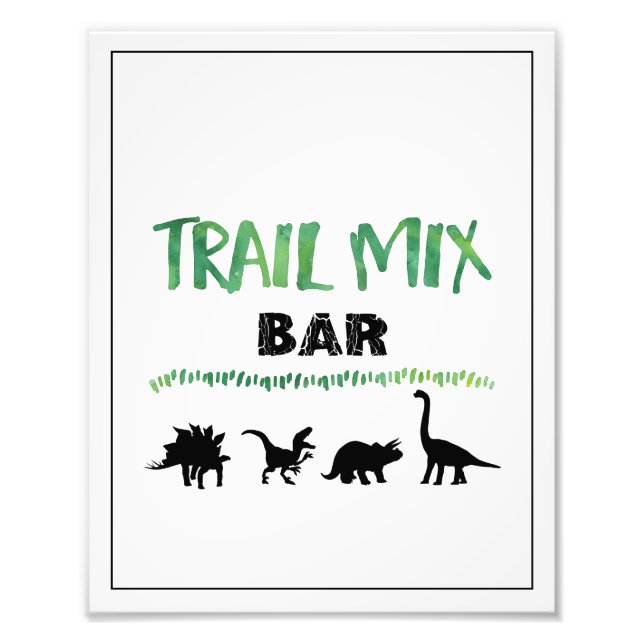 Trail Mix Bar Dinosaur Birthday Sign (Front)