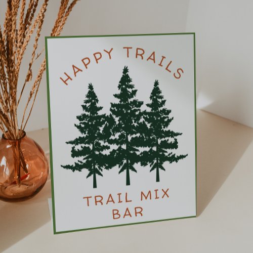 Trail Mix Bar Forest Theme Birthday Party Pedestal Sign