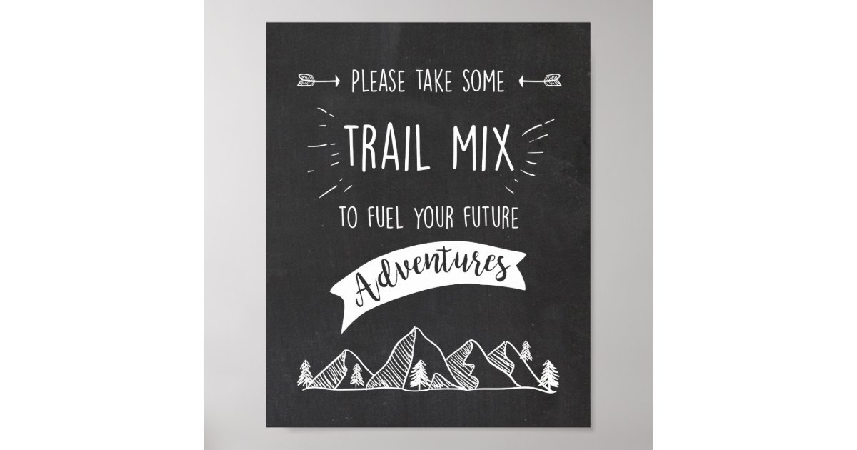 Trail mix Bar Sign Adventure table sign Birthday | Zazzle trail-mix-bar-sign-adventure-table-sign-birthday-zazzle