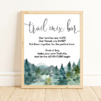 Trail mix bar sign rustic mountains