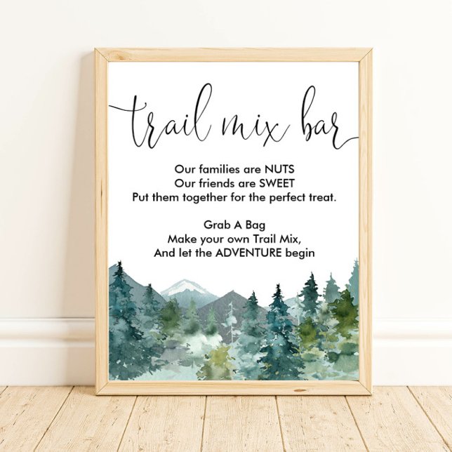 Trail mix bar sign rustic mountains (Creator Uploaded)