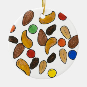 Trail Mix Nuts Candies Camping Hiking Snack Food Ceramic Ornament