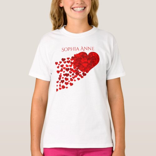 Trail of Confetti Hearts Personalized T_Shirt