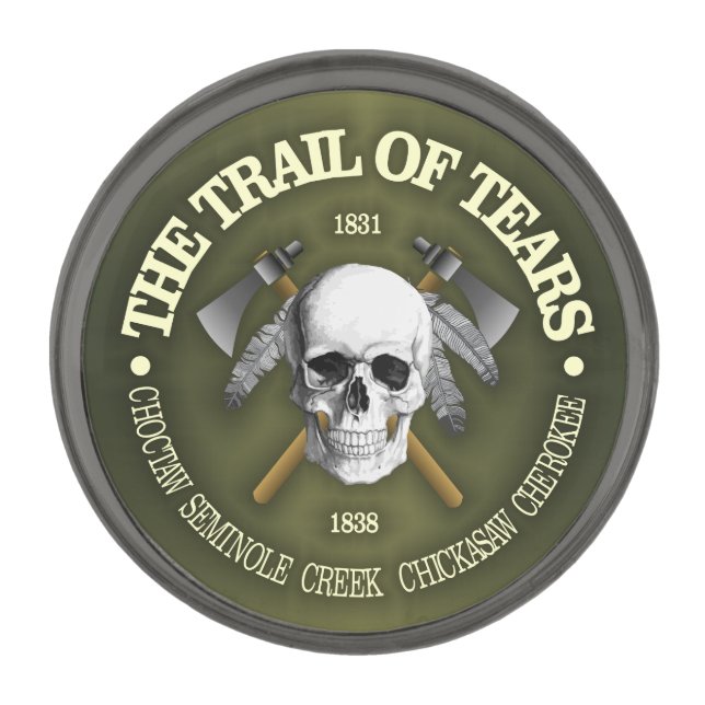 Trail Of Tears 2 Gunmetal Finish Lapel Pin (Front)