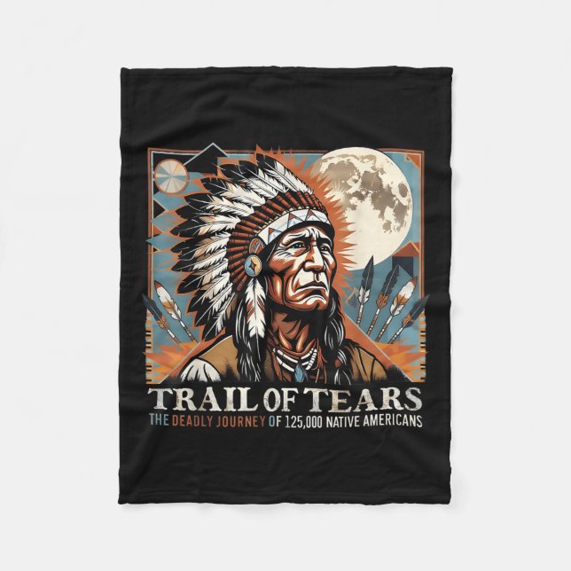 Trail Of Tears Memorial Native American  Fleece Blanket (Front)