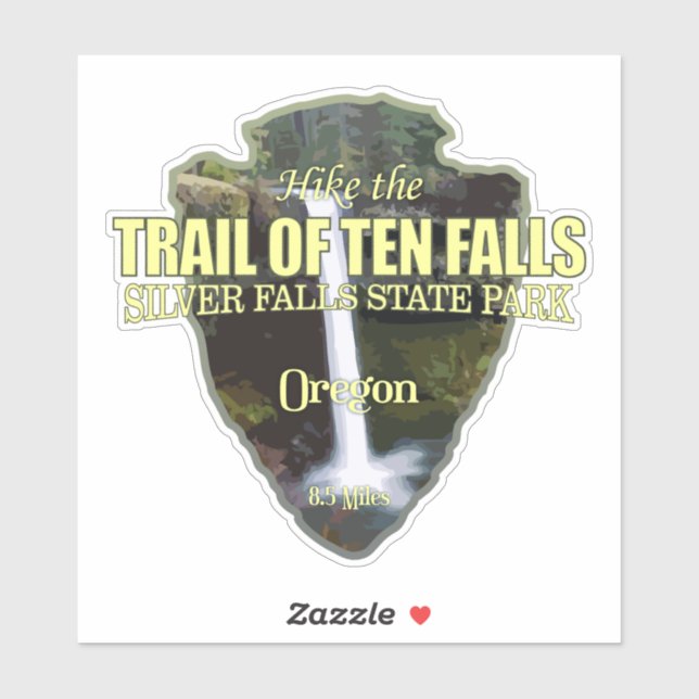 Trail of Ten Falls (arrowhead) Sticker (Sheet)
