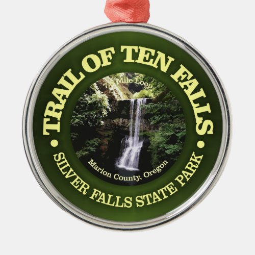Trail of Ten Falls rd Metal Ornament
