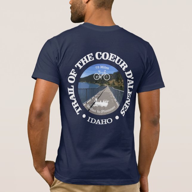Trail of the Coeur d'Alene (cycling c) T-Shirt (Back)