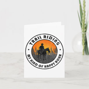 Trail Riding Horseback Camping Vintage Gift For Me Card