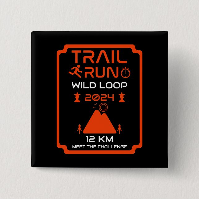 Trail Run Competition Award Button (Front)