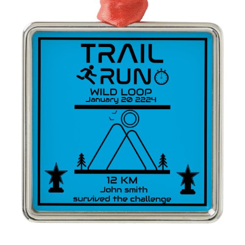 Trail Run Competition Award Metal Ornament