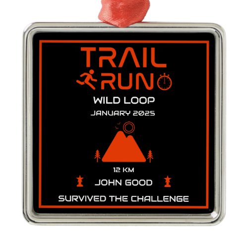 Trail Run Competition Award Metal Ornament