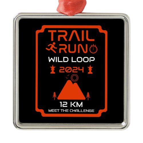 Trail Run Competition Award Metal Ornament