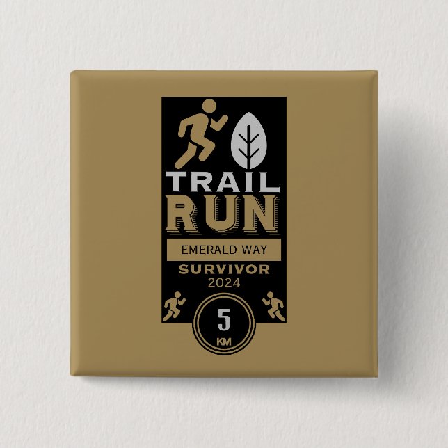 Trail Runner Race Competition Button (Front)