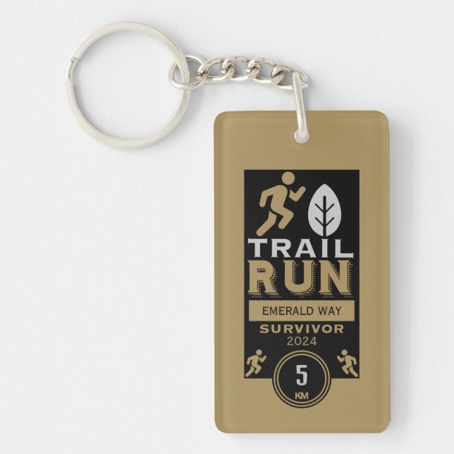 Trail Runner Race Competition Keychain (Front)
