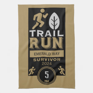Trail Runner Race Competition Kitchen Towel