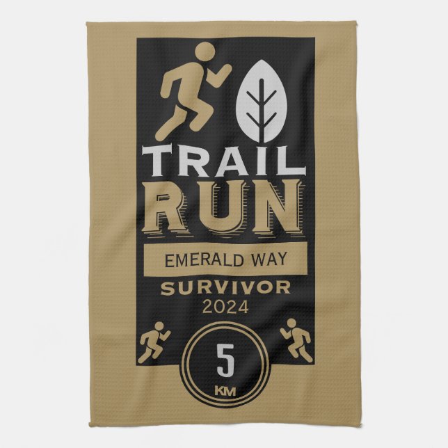 Trail Runner Race Competition Kitchen Towel (Vertical)