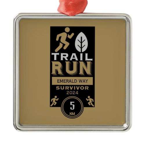 Trail Runner Race Competition Metal Ornament