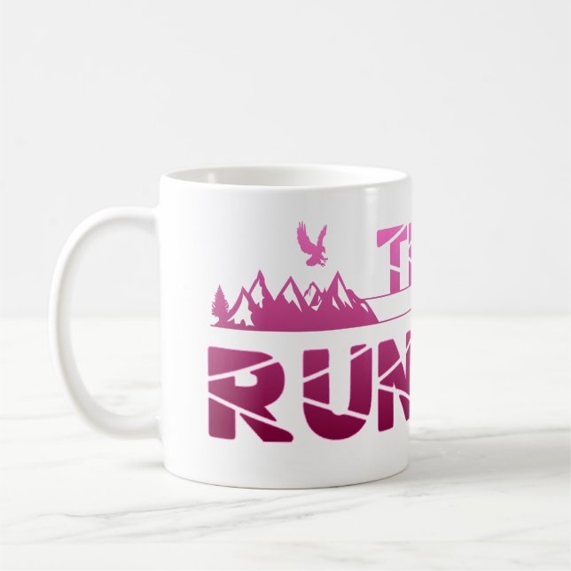 Trail Running Adler Berge Wald Schuhe Profil pink Coffee Mug (Left)