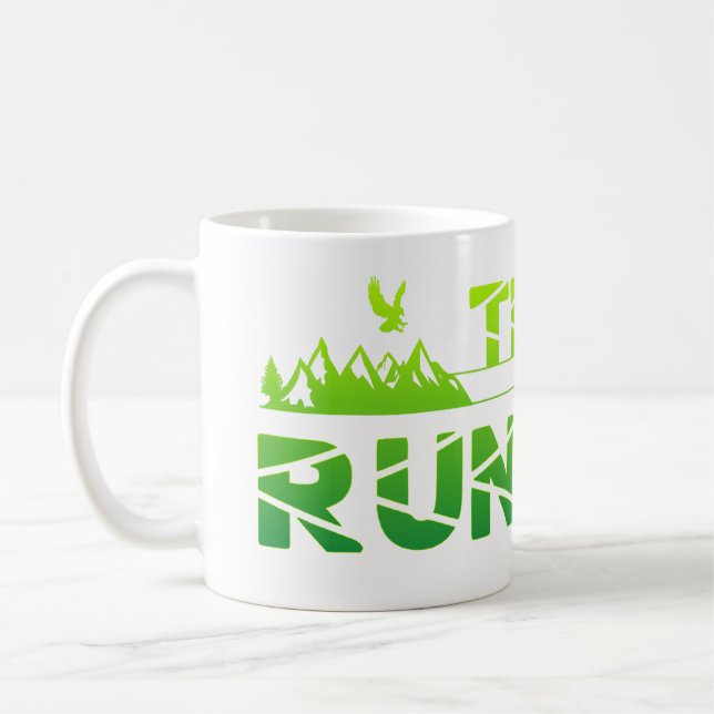 Trail Running Adler Berge Wald shoe profile green Coffee Mug (Left)