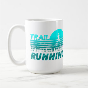 Trail running blue sunset with mountains coffee mug