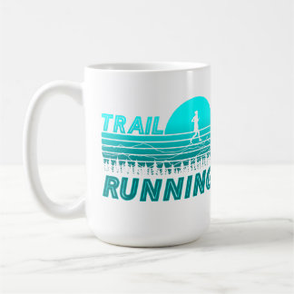 Trail running blue sunset with mountains coffee mug