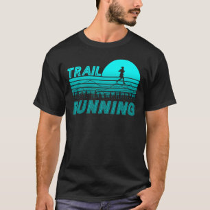 Trail running in blue sunset with forest T-Shirt