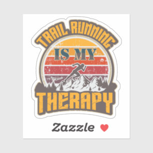 Trail running is my therapy retro sticker