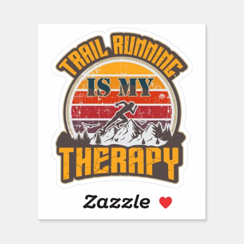 Trail running is my therapy retro sticker
