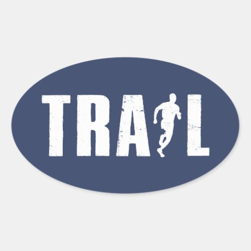 Trail Running Oval Sticker