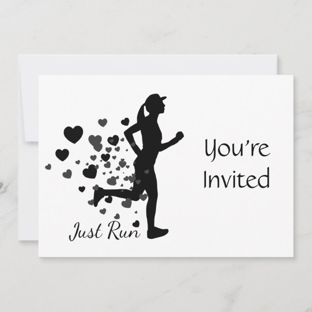 Trail Running Racing Runner Themed Birthday Invitation (Front)