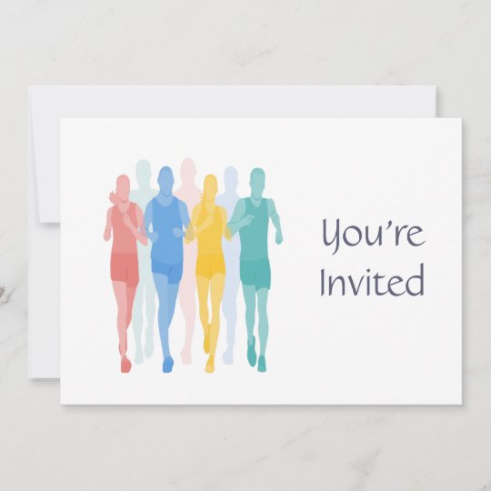 Trail Running Racing Runner Themed Birthday Invitation
