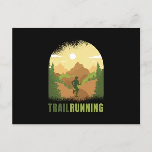 Trail Running Runner Mountains Outdoors Postcard