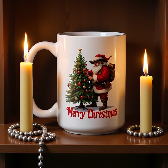 Trail Santa Decorates Tree Coffee Mug (Creator Uploaded)