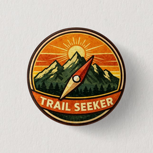 Trail Seeker Badge | Adventure Outdoor Award Button (Front)