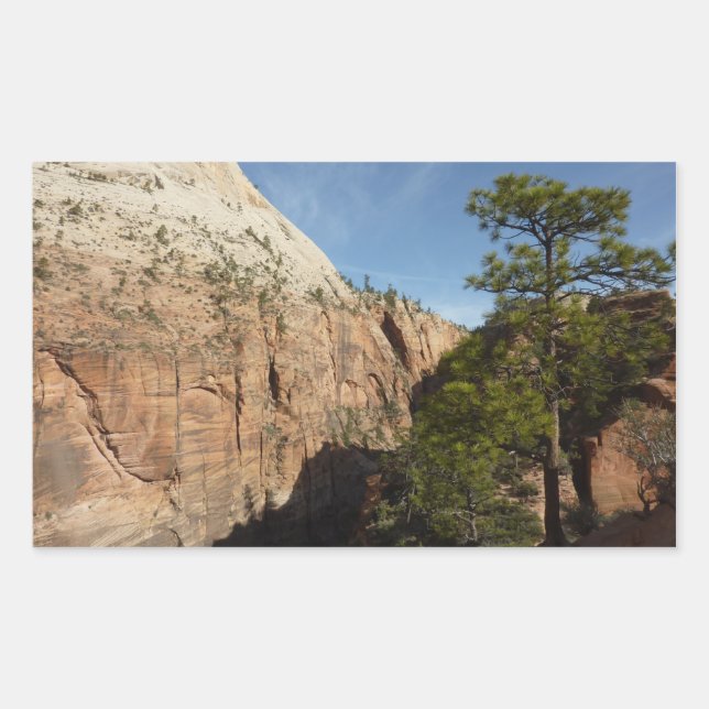 Trail to Angels Landing in Zion National Park Rectangular Sticker (Front)