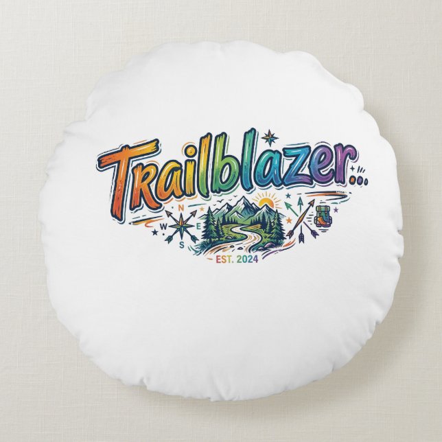 Trailblazer Round Pillow (Front)