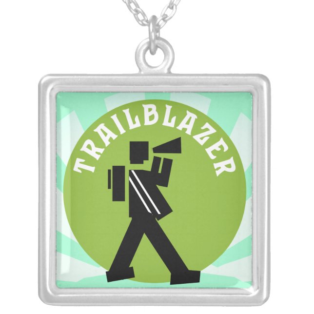 Trailblazer Unisex  Silver Plated Necklace (Front)