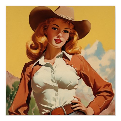  Trailblazing Cowgirl Allure Wild West Whispers Poster