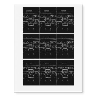 trailer and building drawing temporary tattoos