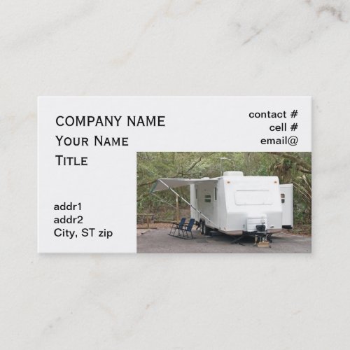 trailer camping business card