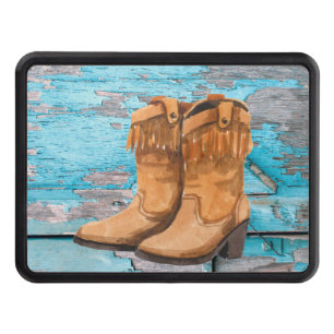 Trailer Hitch Blue Wood Barn Door Boots Country Ru Cover